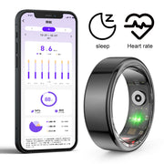 2024 NEW R02 Smart Ring Multifunctional Step Health Tracker Heart Rate Blood Oxygen Monitor Waterproof Men Women Sleep Fitness