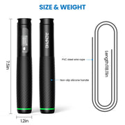 9FT Adjustable Smart Jump Rope with Count Time Calorie Analysis , Black