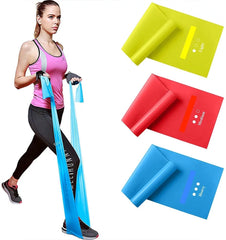 3Pcs 5Ft. Stretch Resistance Bands Exercise Pilates Yoga Gym Workout Band