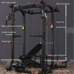 2024 Strength Training Power Rack for Home Gym Exercise Fitness&Body Building Squat Rack Power Cage Weight Lifting Fitness